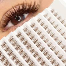 Shein PCS Brown DIY Lash Extensions Crossed Wispy Lash Clusters Individual Eyelashes Natural Soft Lightweight mm Reusable Mix Style Lash Clusters