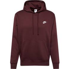 Red Clothing NIKE Sportswear Club Fleece Pullover Hoodie - Burgundy Crush/White