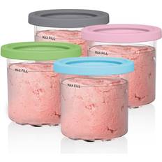 Ninja CREAMi Pints 4 Pack, Compatible with NC299AMZ & NC300s Series CREAMi Ice Cream Makers XSKPLD4BCD