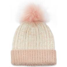 Faux Fur - Women Beanies Marcus Adler Marcus Adler Women's Lurex Colorblock Faux Fur Pom Beanie Ivory