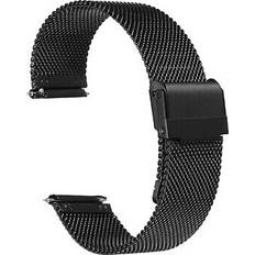 Men Watch Straps Uxcell aus 316l edelstahlgewebe, 22 mm, mit schnellverschluss, schwarz