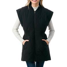 4XL - Women Vests MARCUS ADLER Women's Quilted Zip Vest Black one-size