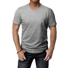 H2O H2H Mens Cozy Touch to Skin Basic V Neck Short Sleeve Fashion tee Gray XS/Asia CMTTS0197