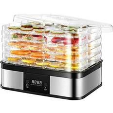 Food Dehydrators MegaChef 5-Tray Food Dehydrator With Timer 10"H x 13-1/2"W x 11"D