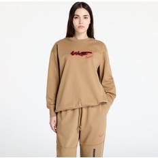 Brown - Woman Tops Nike Sportswear Breaking Women's Loose French Terry Top Brown Cotton/Polyester UK 24-26