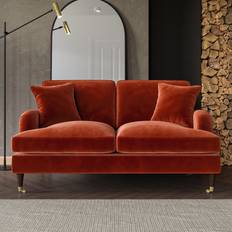 Payton Burnt Orange Velvet 2 Seater Sofa