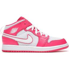 Rosa Zapatillas de Baloncesto Jordan 1 Mid Hyper Pink White