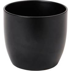 Verve Black Ceramic Circular Plant Pot 14.4 cm H 12.5 cm 1.4 L