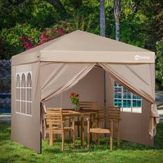 Sekey 3 x 3 m Folding Gazebo With 4 Side Panels - Khaki