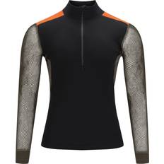 XXS Aluspaidat Aclima WoolNet Hybrid Mockneck - Jet Black/Tarmac/Gold Flame