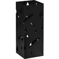 Grey Umbrella Stands Portland 4 Hooks Dark Grey Square 15.5 x 15.5 x 40 cm Umbrella Stand