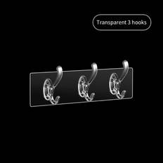 Transparent Towel Rails, Rings & Hooks Dechoicelife Kitchen Bathroom Self-adhesive Wall Hook Organizer 3 pcs