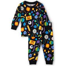 The Children's Place Black Nightwear The Children's Place Baby and Kids, Sibling Matching, Holiday Pajama Sets, Cotton, Allover Halloween Candy