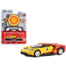 Scale Models & Model Kits GreenLight DiecastModelsWholesale, 2019 Ford GT #18 Yellow and Red Shell Oil Shell Oil Special Edition Series 1 1/64 Diecast Model Car