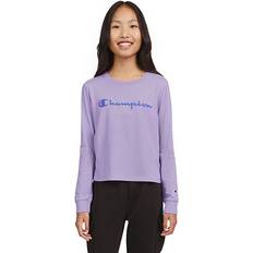 Champion Girls Tops Champion Big Girls Crew Neck Long Sleeve T-Shirt, 10-12 Purple Medium 10-12