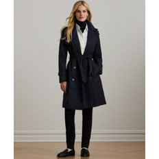 Blue - Women Coats Lauren Ralph Lauren Women's Belted Water-Resistant Trench Coat Dark Navy