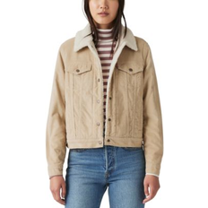 Corduroy Clothing Levi's Women's Original Sherpa-Trim Corduroy Trucker Jacket Safari