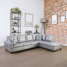 Ebern Designs U-Sofas Ebern Designs Andrella 2-Piece Vegan Sectional 35.0 H x 103.5 W x 32.0 D Gray Sofa 4 Seater