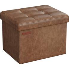 Songmics Folding Coffee Brown Storage Bench 41x31cm