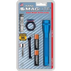 Blue Camping Lights Maglite Mini Incandescent 2-Cell AA Flashlight Combo, Blue