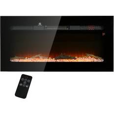 Homcom Fireplaces Homcom Xingzrui, HOMCOM 36 Recessed or Wall Mounted Electric Fireplace w/ Remote Control