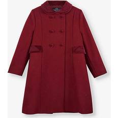 Trotters Kids' Classic Double Breasted Coat, Burgundy