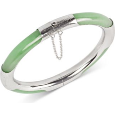 Macy's Green Bracelets Macy's Dyed Green Jade 7mm Bangle Bracelet in Sterling Silver Also available in Red, Black and Green and Red Dyed Jade Green 2 1/2