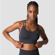 ICANIWILL Ribbed Define Seamless Sports Bra, Dusty Black