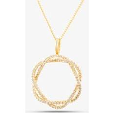 14ct Yellow Gold 0.47ct Brilliant Cut Diamond Crossover Circle Pendant Necklace 233765 585/GG