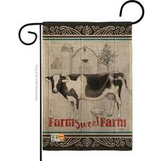 Beige Flags & Accessories Breeze Decor BD-FA-G-110128-IP-DB-D-US18-WA 13 x 18.5 in. Farm Sweet Burlap Nature Animals Impressions Vertical Double Sided Garden Flag