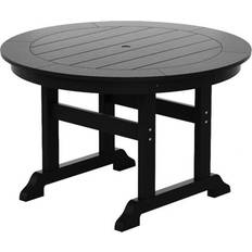 Black Outdoor Dining Tables Paradise 47" Round HDPE Plastic Outdoor Dining Table - Black