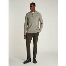 Calvin Klein Beige Polotrøjer Calvin Klein Luxury Wool Polo, Mid Grey Heather
