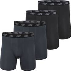New Balance Men's Underwear New Balance Men's Standard 5" Performance No Fly Boxer Brief 4 Pack Thunder/Thunder/Black/Black