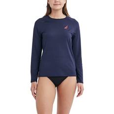 XS Rash Guards & Base Layers Nautica Women's UPF Long Sleeve Rash Guard Swim Shirt Small, Deep Sea