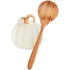 Wood Spoon Mud Pie White Pumpkin Spoon