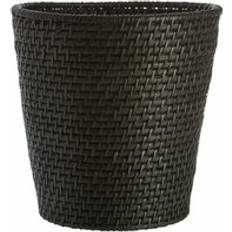 Premier Housewares Black Rattan Waste Basket