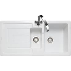 Rangemaster Fire Clay 1.5 Bowl Ceramic Inset Kitchen Sink
