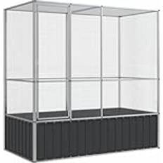 vidaXL Voljär Silver 210.5x107x212 cm Stål