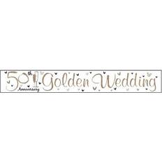 Guirnaldas y Confetis Simon Elvin Golden Wedding Anniversary Foil Banner 6 Pack