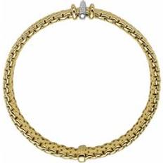 XL Bracelets Fope Panorama 18ct Yellow Gold 0.08ct Diamond Mixed Rondelle Bracelet