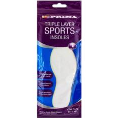 White Insoles Prima Pair triple layer sports insoles shoe insert anti odours mens women 3-11