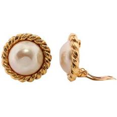 Chanel Earrings Chanel Mid 20th Century Pearl Coil Weave Clip on Earrings Pieces