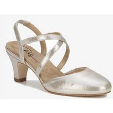 Shoes Ros Hommerson Extra Wide Width Women's Caliente Pump in Silver Glitter Leather Size WW