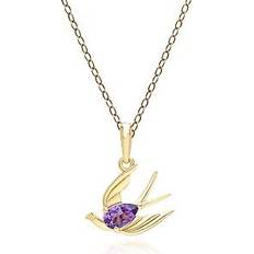 Viola Collane Gemondo Ecfew creator amethyst hummingbird pendant necklace in gold plated silver