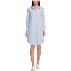 Lands' End Women Dresses Lands' End Linen Long Sleeve Button Front Shirt Dress