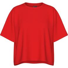 Pieces Sweatere Pieces dame T-shirt PCCHILLI SUMMER Poppy Red
