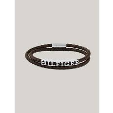 Tommy Hilfiger Men Bracelets Tommy Hilfiger Men's Leather Braided Double Bracelet Brown ONE SIZE