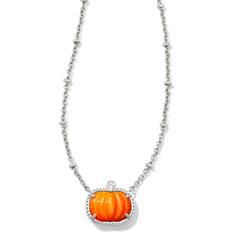 Orange Necklaces Kendra Scott Pumpkin Short Pendant Necklace - Silver/Orange