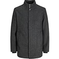 Clothing Jack & Jones Wool Coat Dark Grey Melange/Herringbone