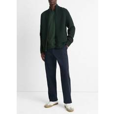 Vince Macro Wool Piqué Zip Cardigan